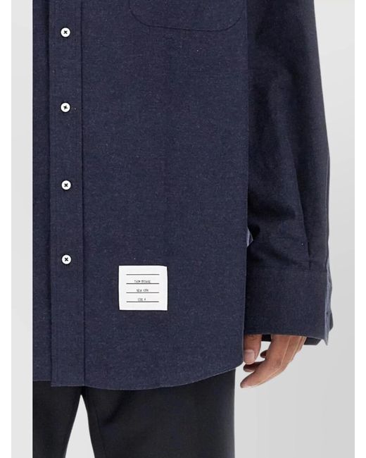 Thom Browne Blue 4Bar Shirt for men