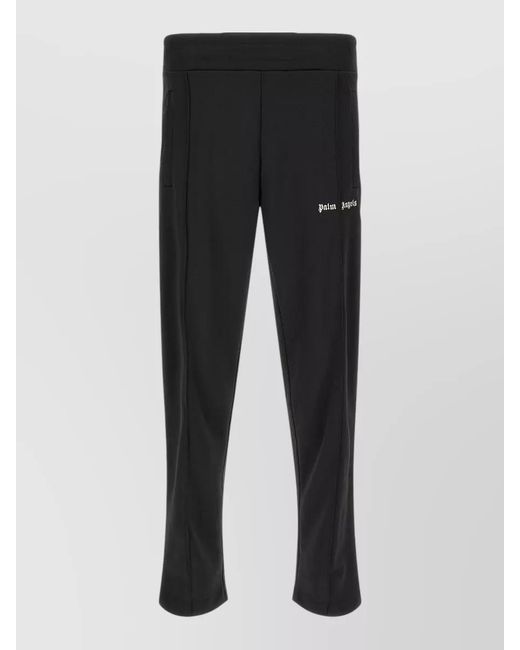Palm Angels Black Track Shorts Pockets And Striped Trim for men