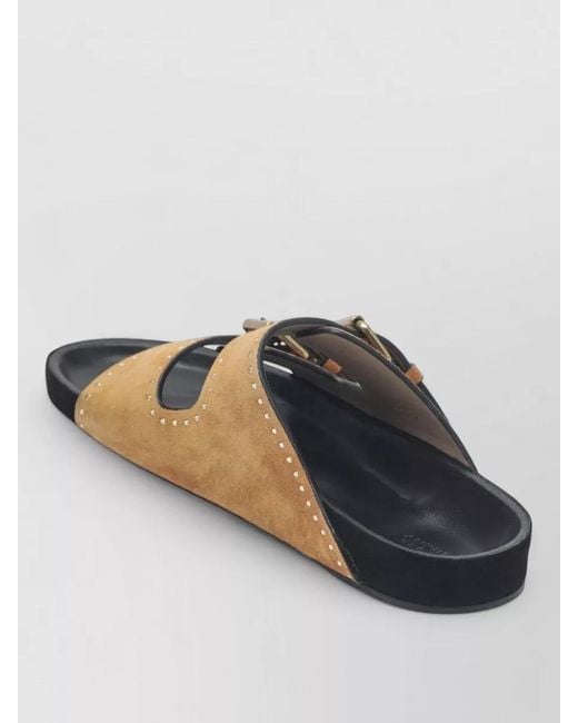 Isabel Marant Multicolor Studded Flat Sole Open Toe Slides