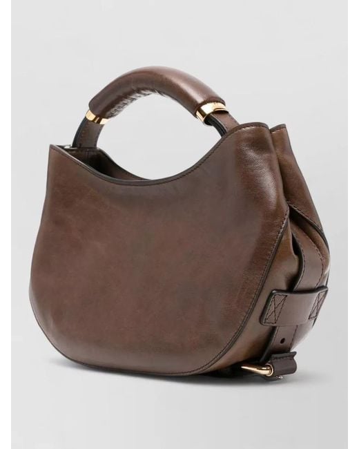 Moschino Brown Leather Shoulder Bag