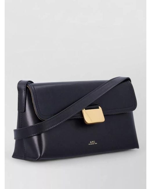 A.P.C. Blue Small Leather Clutch Bag