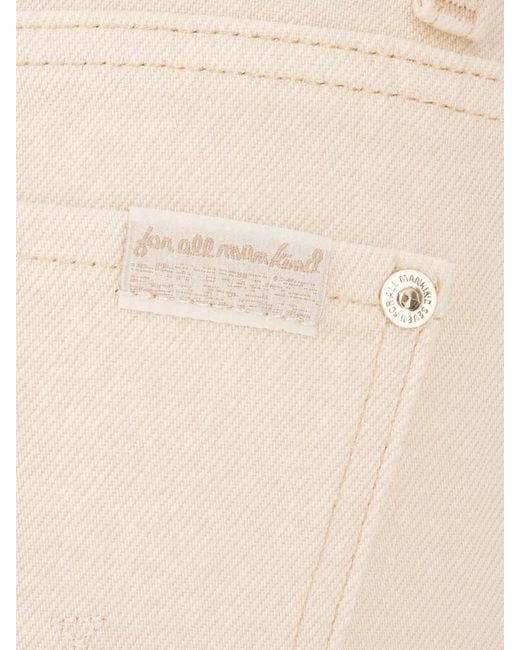 7 For All Mankind White Denim Pants Five Pocket Belt Loops