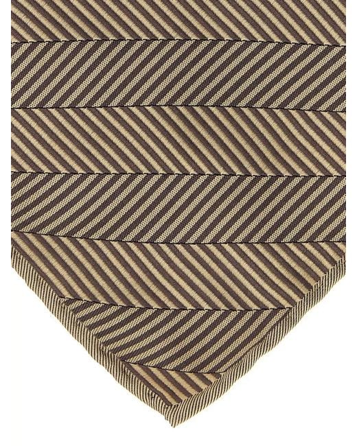 Brunello Cucinelli Natural Chevron Silk Square Scarf Diagonal Pattern for men