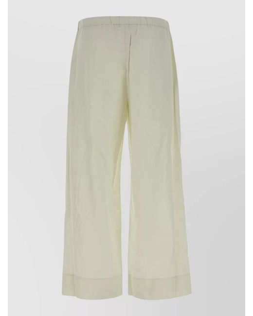 Max Mara White Cotton Wide-Leg Trousers