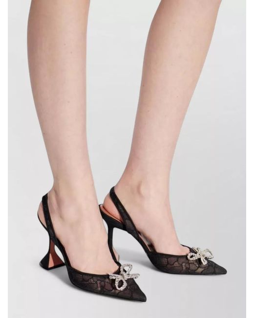 AMINA MUADDI Multicolor Rosie Lace Slingback Pumps 95Mm Bow