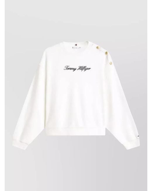 Tommy Hilfiger White Cotton Sweatshirt
