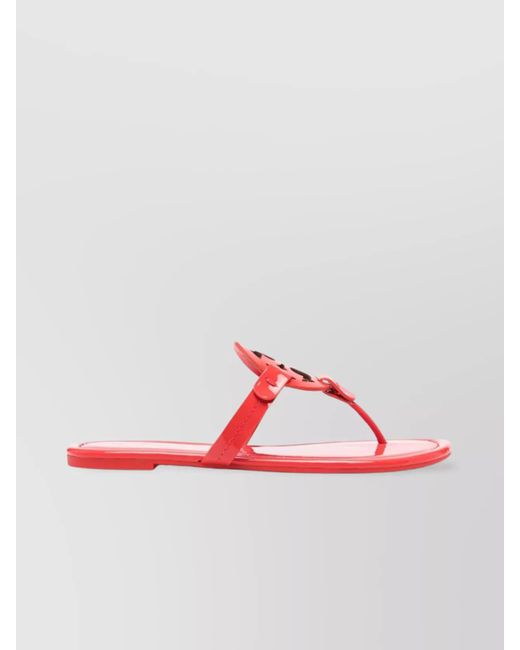Tory Burch Red Leather Thong Sandals