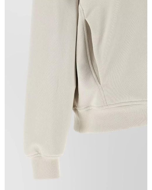 Brunello Cucinelli White Hooded Sweatshirt Raglan Sleeves Cotton Fleece