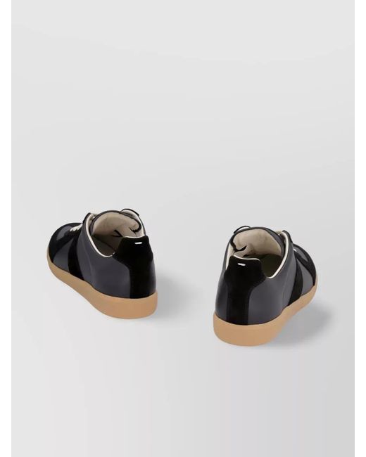 Maison Margiela Black Leather Low-Top Sneakers for men