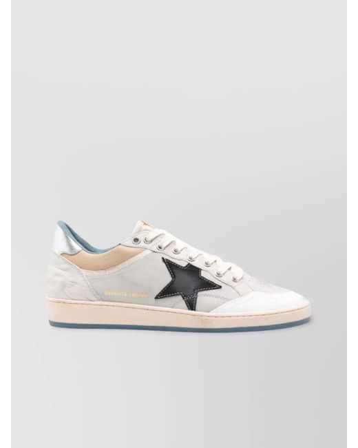 Golden Goose Men's White Star Crack Leather Sneakers