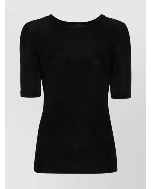 Fabiana Filippi Black Versatile Ribbed Jersey Top