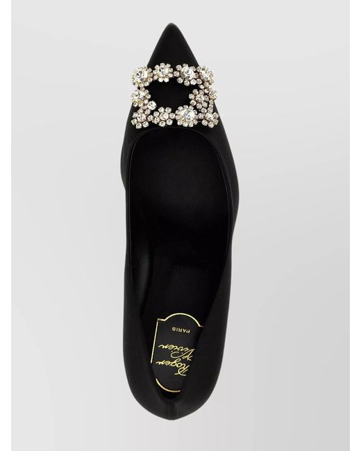 Roger Vivier Black Silk Efflorescence Pumps