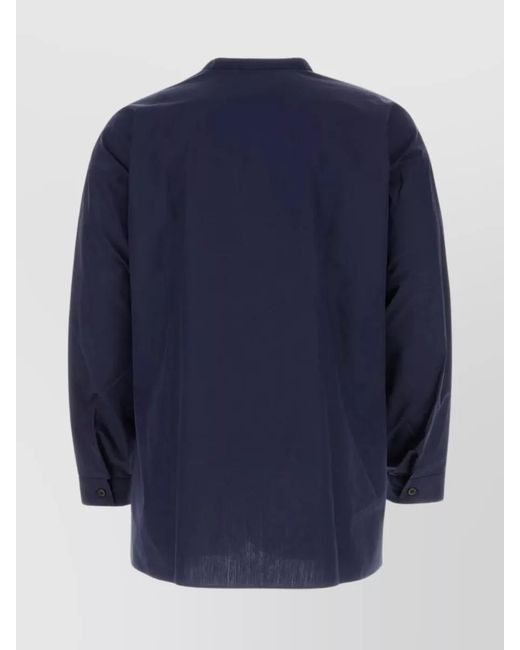 Prada Blue Cotton Poplin Oversized Shirt for men