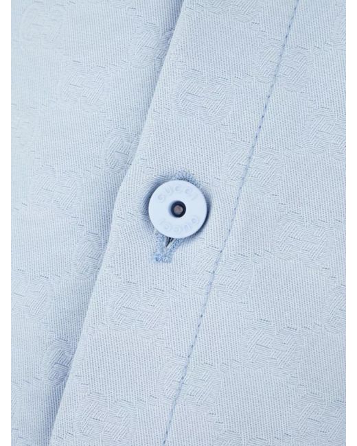 Gucci Blue Cotton Oversized Shirt for men