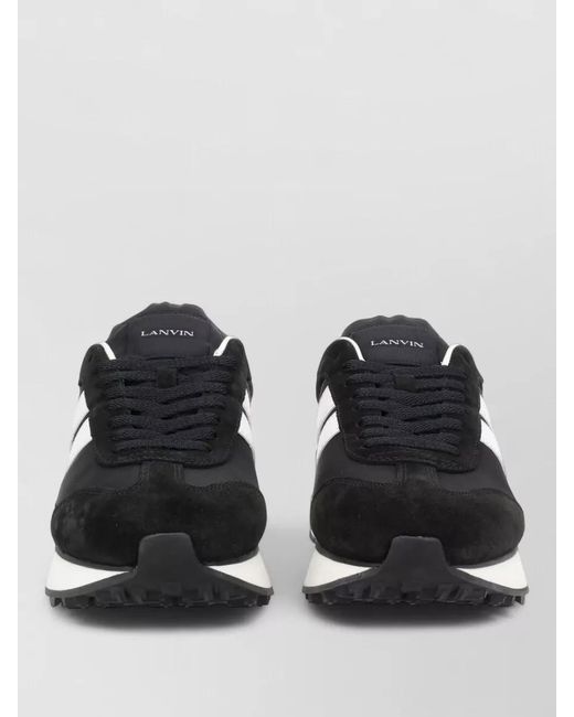 Lanvin Black Leather Low-Top Sneakers
