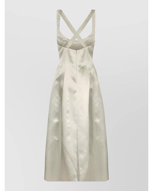 Philosophy White Cross Back Knee Length Evening Dress
