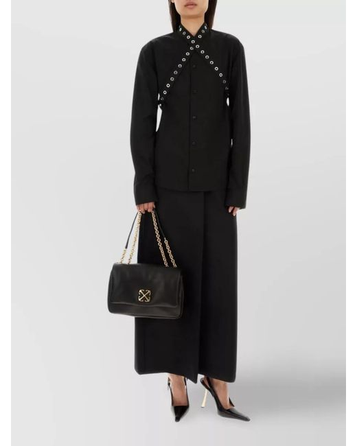 Off-White c/o Virgil Abloh Black Arrow Leather Shoulder Bag
