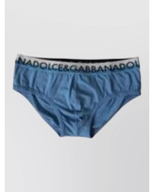 Dolce & Gabbana Blue Logo Stretch Cotton Brando Briefs for men