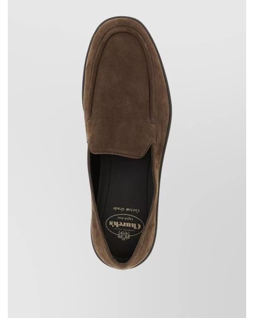 Church's Brown Stanley Loafers Round Toe Rubber Sole Suede for men