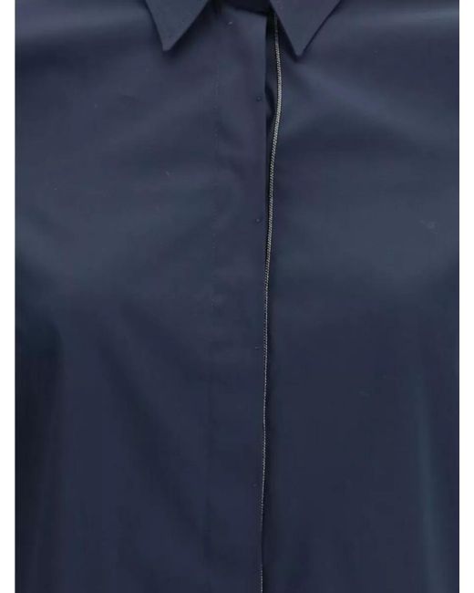 Brunello Cucinelli Blue Cotton Dress Shirt