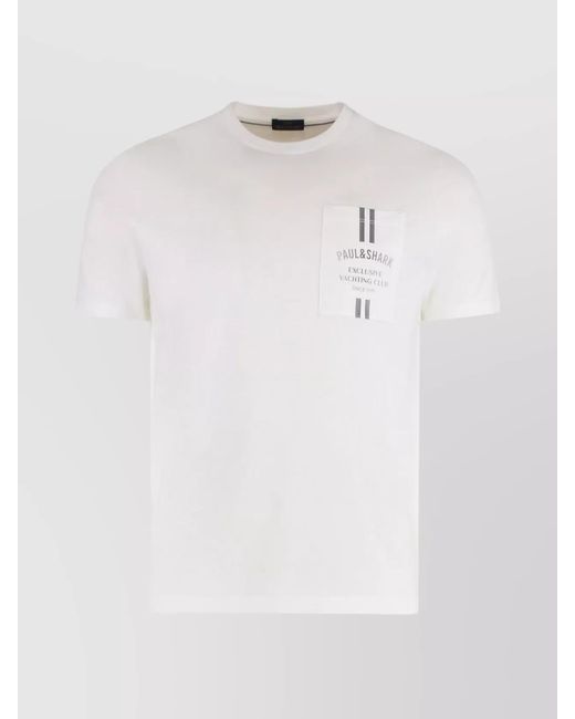 Paul & Shark White Cotton Regular-Fit Short-Sleeve T-Shirt for men