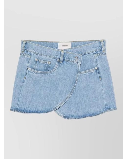 Coperni Blue Denim Asymmetric Mini Skirt