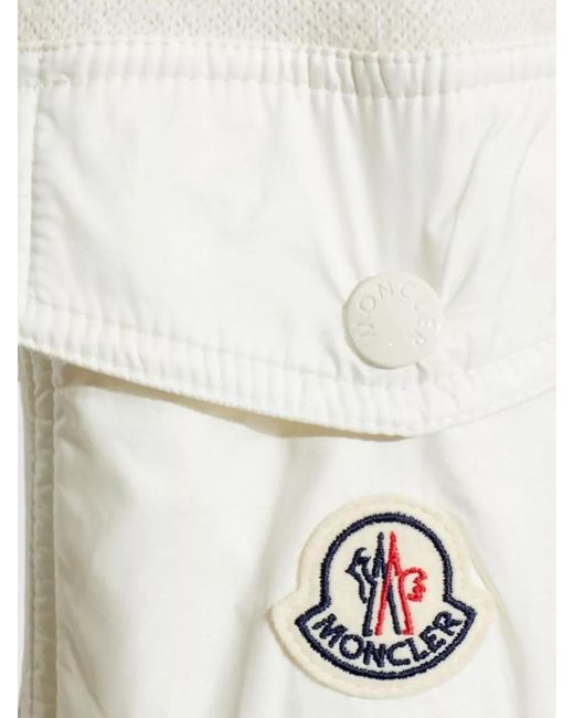 Moncler White Virgin Wool Ribbed Crewneck Sweater for men