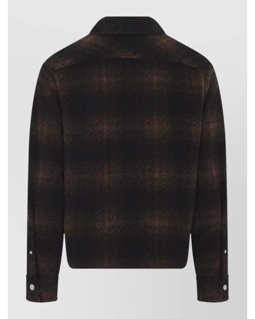 Moncler Black Checked Shirt Jacket for men