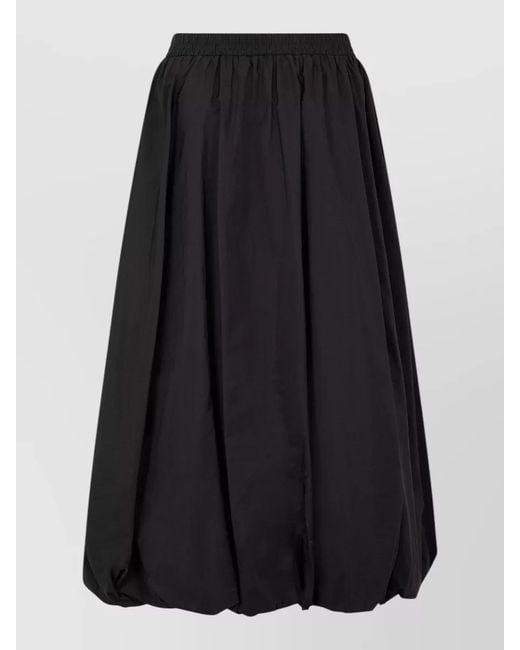 Weekend by Maxmara Black Flared Long Skirt Soft Draped Design