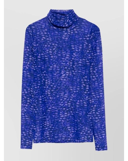 Dries Van Noten Women's Blue Abstract Pattern Long Sleeve