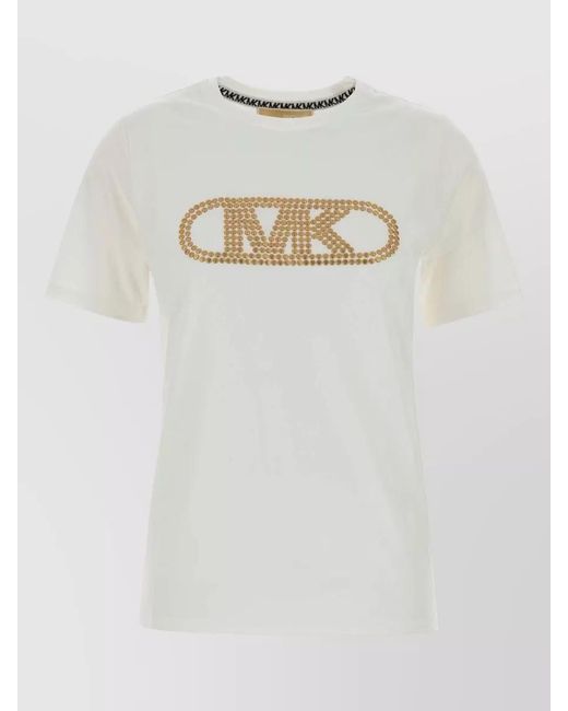Michael Kors White Cotton T Shirt Short Sleeves Round Neck