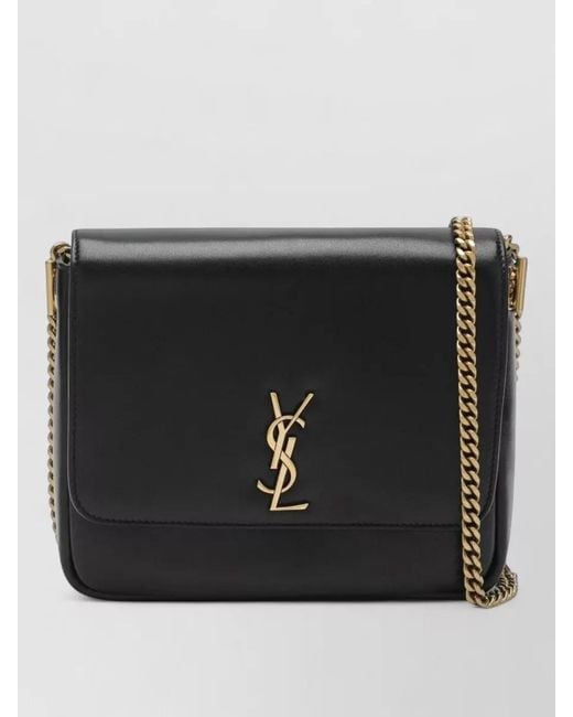 Saint Laurent Black Chain Strap Cross Body Bag Hardware