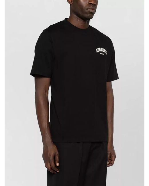 Les Deux Black Brady Hoop Graphic Print Crew Neck T-Shirt for men