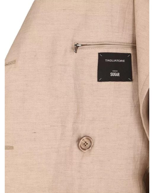 Tagliatore Natural Jacket Casual Style Notched Lapels Side Pockets