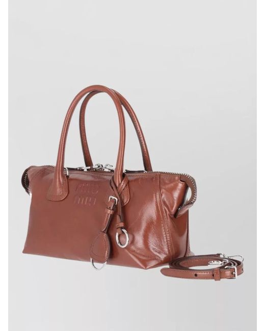 Miu Miu Pink Shine Mini Bag Detachable Strap Top Handles