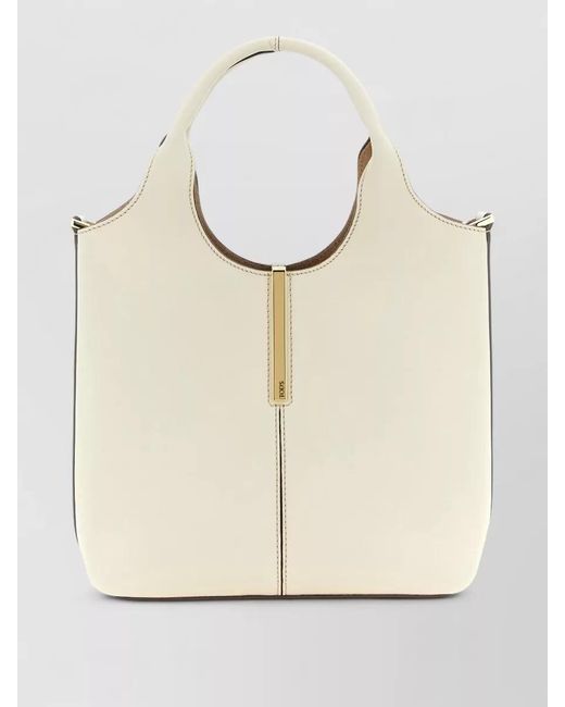 Tod's Natural Mini Leather Shopping Bag