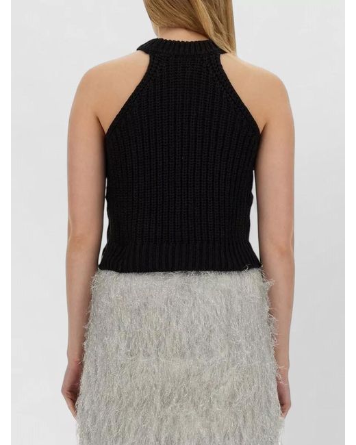 Alysi Multicolor Halterneck Ribbed Top Tassel Trim
