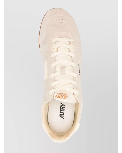 Autry White Suede Leather Low-Top Sneakers for men
