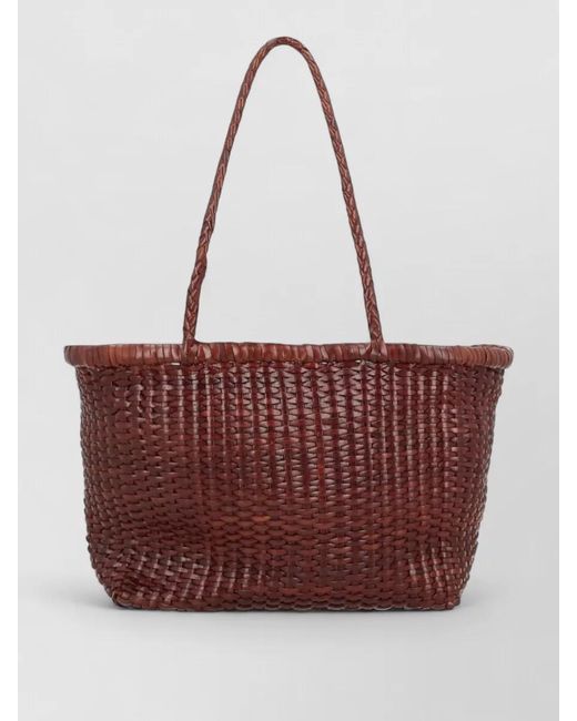Dragon Diffusion Red B Weave Small Leather Beach Bag