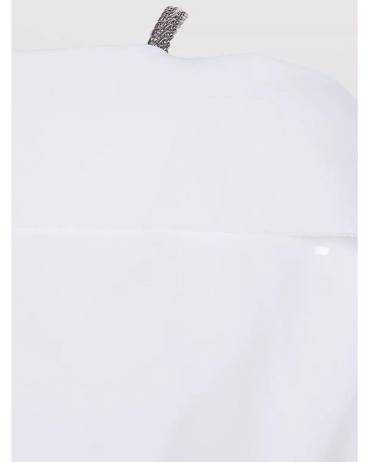 Lanvin White Silk-Blend Long-Sleeve Ruffled Knitted Top