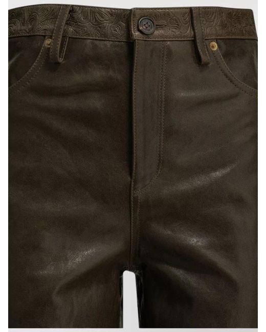 Golden Goose Deluxe Brand Gray Leather Straight-Leg Pants
