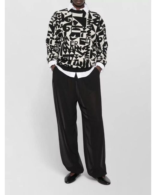 Zimmermann Black Long-Sleeve Knit Top