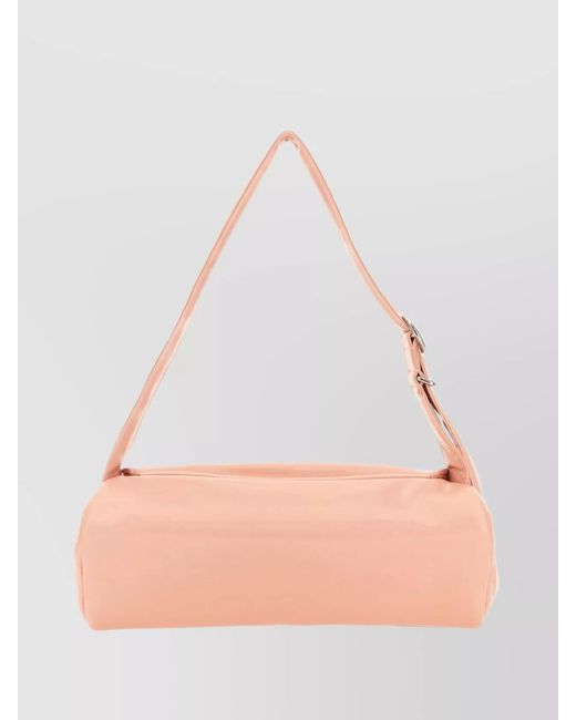 Jil Sander Pink Cannolo Large Nappa Leather Padded Shoulder Bag