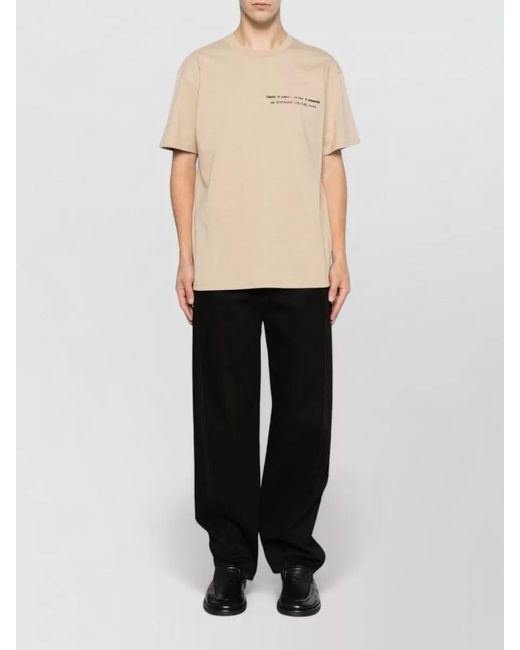 Givenchy Natural Short Sleeve Crew Neck Printed Shirt for men