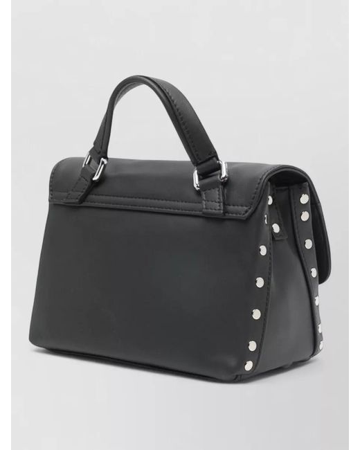 Zanellato Black Postina Saeta Baby Leather Crossbody Bag
