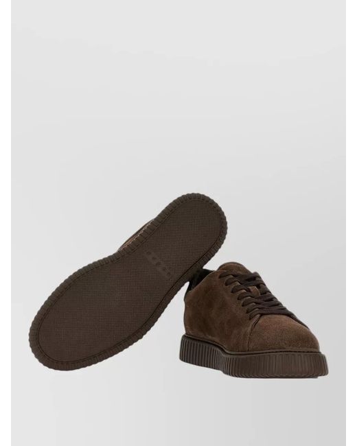 Hogan Brown Suede Lace-Up Sneakers for men