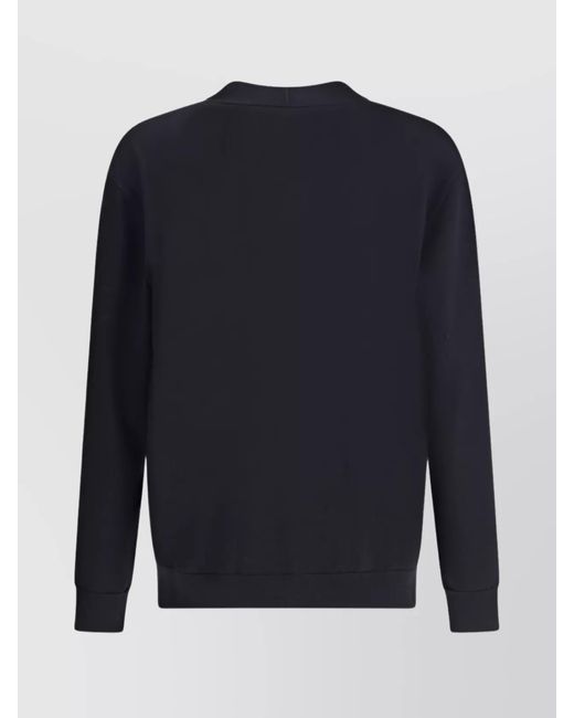 Jil Sander Blue Merino Wool V-Neck Ribbed Cardigan for men