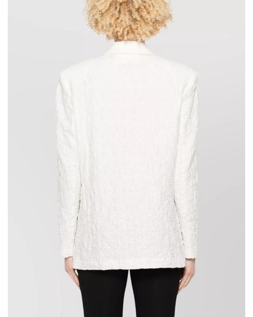 Harris Wharf London White Cotton Blend Single-Breasted Blazer