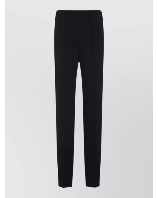 Giorgio Armani Blue Viscose High-Rise Straight-Leg Trousers