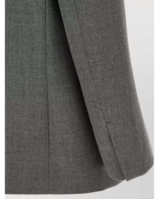 Jil Sander Gray Wool Blazer Single Breasted Structured Shoulders